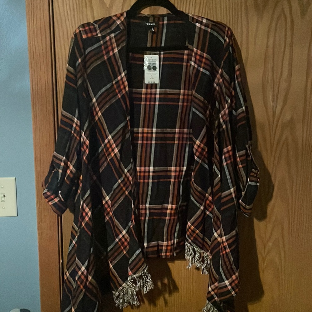 Torrid flannel, plaid cardigan